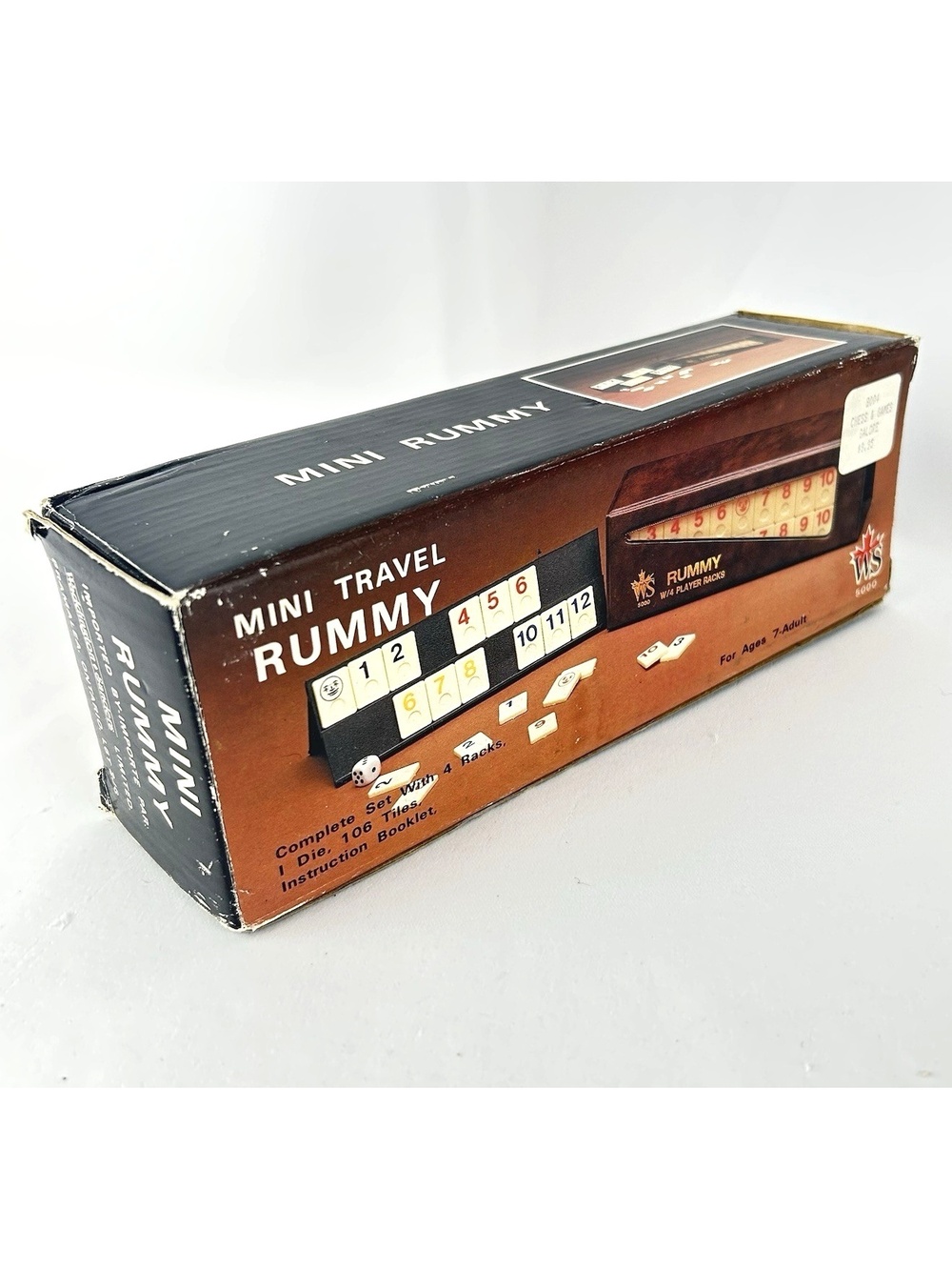 Vintage Rummy Game Mini Travel Edition Family Tile Collection Game in Pouch